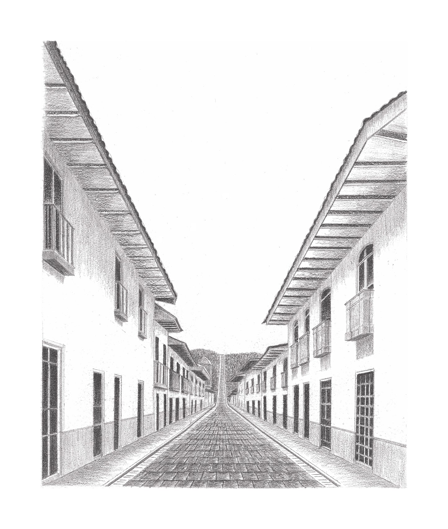 Dibujo arquitectónico de Chachapoyas - Perú, digitalizado sobre papel de alta calidad.